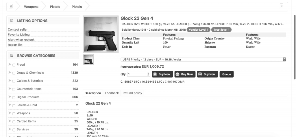 Schlupflöcher im Waffenhandel Darknet